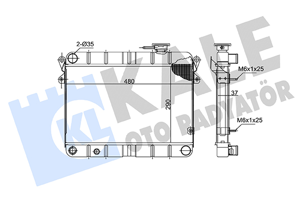 Fiat Dkş Su Radyatörü 2035- Radyatör Su Dks -pn Sıra Bakır Normal OEM 85008077
